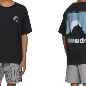 rhude sunset print tee black
