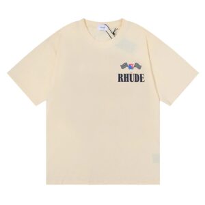 rhude logo print t shirt multicolor
