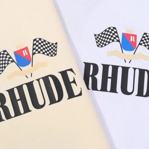 rhude logo print t shirt multicolor