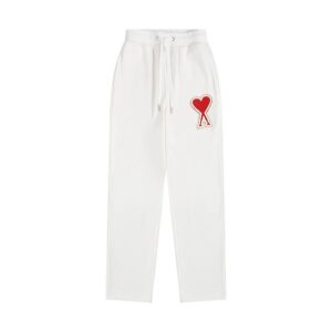 ami paris fall/winter 2025 heart embroidered unisex cotton sweatpants