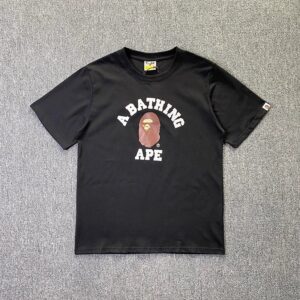 bape brown logo t shirt black/white