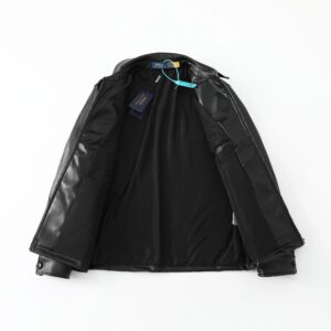polo black leather jacket