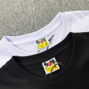 bape brown logo t shirt black/white