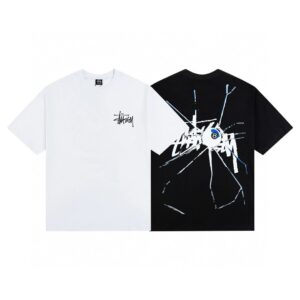 stussy multi color tee black/white