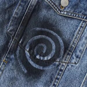 stussy artistic graffiti denim jacket multicolor