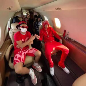 syn printed y2k streetwear set multicolor