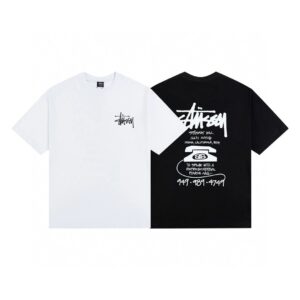 stussy multi color tee black/white