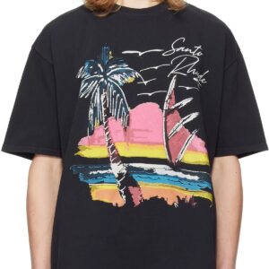 rhude letter palm t shirt beige