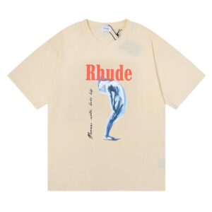 rhude abstract art printed tee multicolor
