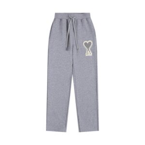 ami paris fall/winter 2025 heart embroidered unisex cotton sweatpants