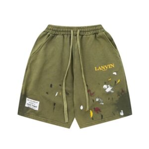 lanvin paint splatter shorts multi color