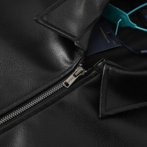 polo black leather jacket