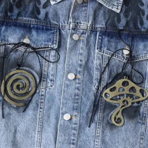 stussy artistic graffiti denim jacket multicolor