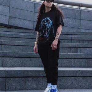 represent panther washed tee black