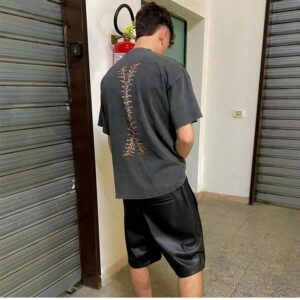 represent skeleton washed tee black