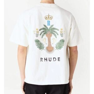 rhude island palm graphic tee multicolor
