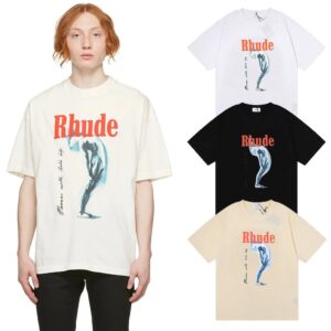 rhude abstract art printed tee multicolor