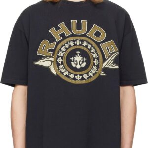 rhude letter palm t shirt beige