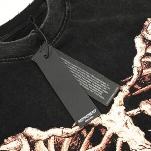 represent skeleton washed tee black