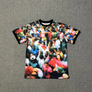 corteiz crowd print t shirt multi