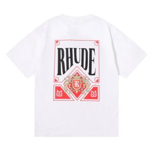 rhude card print tee white