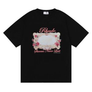 rhude floral mirror tee white