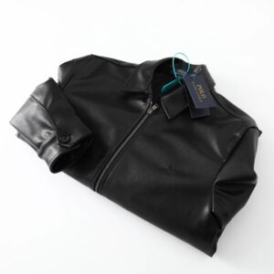 polo black leather jacket