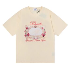 rhude floral mirror tee white