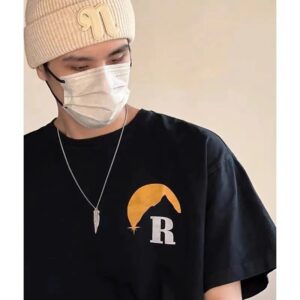 rhude sunset print tee black