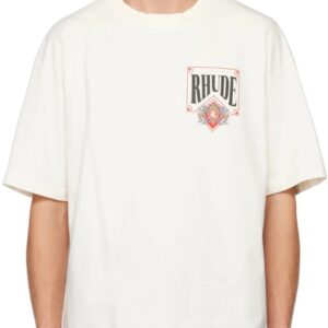 rhude card print tee white