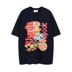 rhude graphic oversized t shirt multi