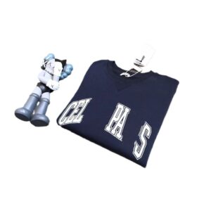 cel print fashion pullover sweatshirt blue