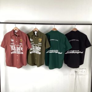 rhude logo short sleeve shirt multicolor