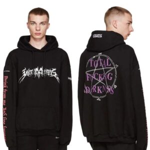 vetements magic pattern hoodie black