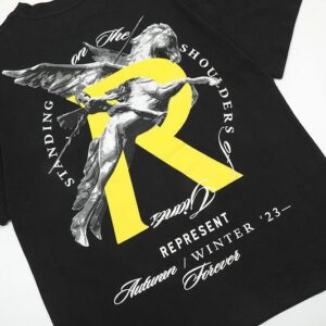 represent pegasus tee black and white