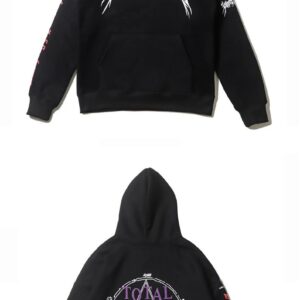 vetements magic pattern hoodie black