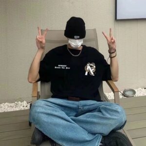 represent snake print t shirt black