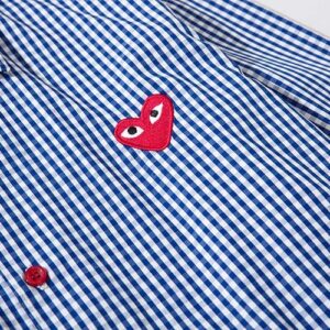 cdg play striped heart shirt multi