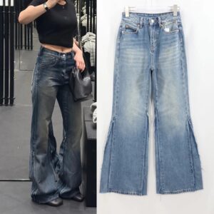 mm6 flared jeans blue