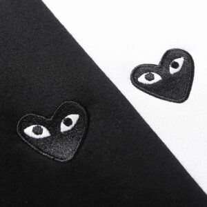 cdg play embroidery sweatshirt black/white