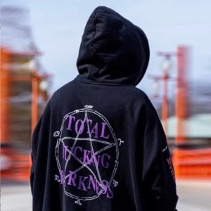 vetements magic pattern hoodie black