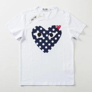 comme des garçons heart tee white