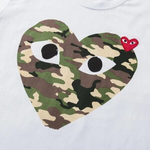 comme des garçons heart tee white