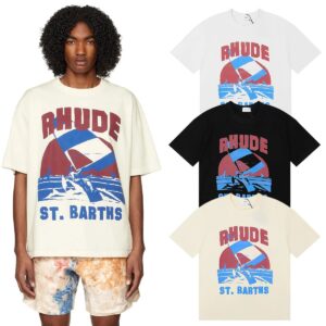 rhude sail print t shirt multi