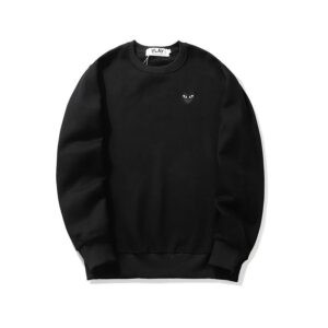 cdg play embroidery sweatshirt black/white