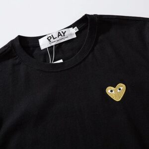 cdg gold heart tee multicolor