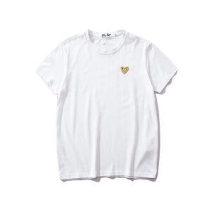 cdg gold heart tee multicolor