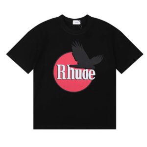 rhude black graphic tee