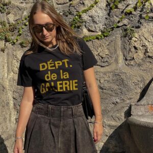 gallery dept black tee multicolor