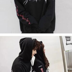 vetements magic pattern hoodie black